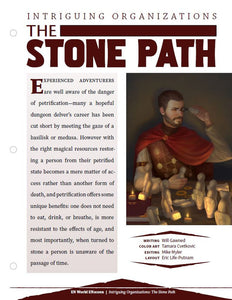 Intriguing Organizations: The Stone Path (D&D 5e)