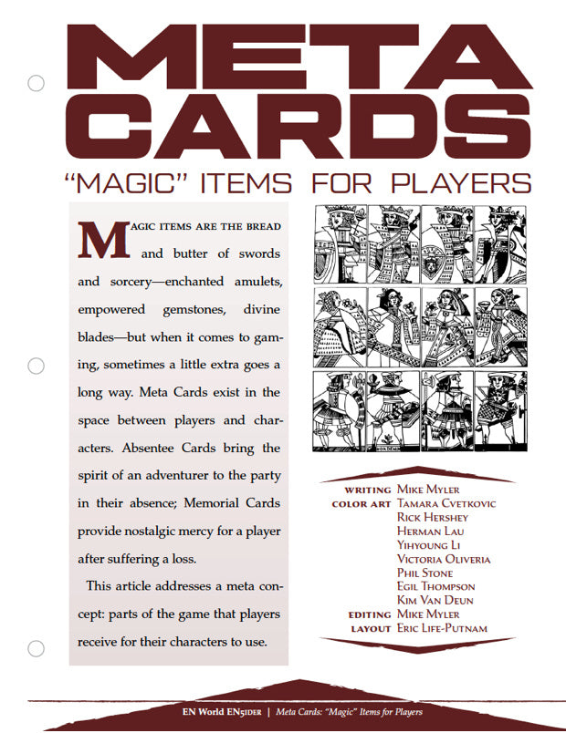 Meta Cards: "Magic" Items For Players (D&D 5e)