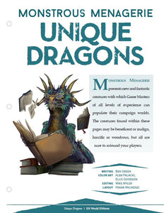 Monstrous Menagerie: Unique Dragons (D&D 5e)