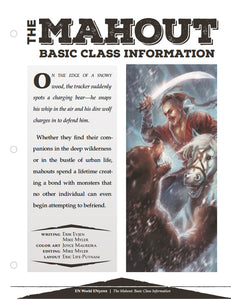 The Mahout: Basic Class Information (D&D 5e)