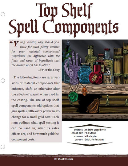 Top Shelf Spell Components (D&D 5e)