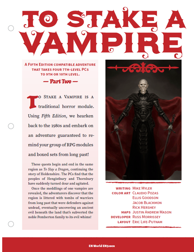 To Stake A Vampire: Part 2 (D&D 5e)