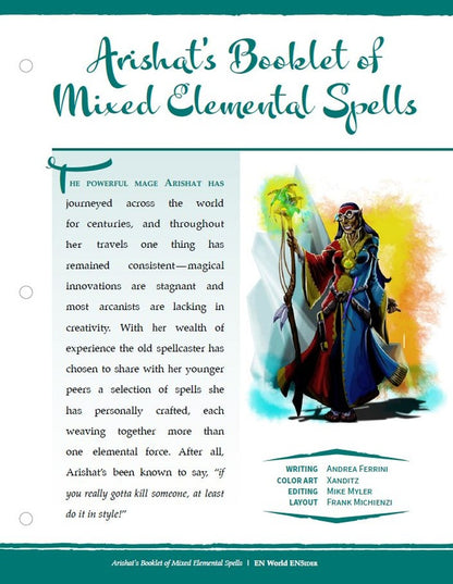 Spells: Arishat's Booklet of Mixed Elemental Spells (D&D 5e)