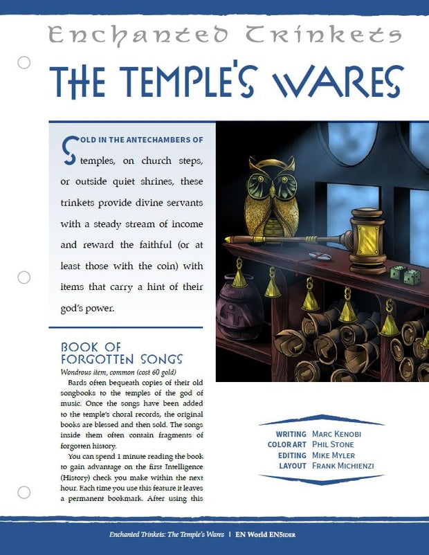 Enchanted Trinkets: The Temple's Wares (D&D 5e)