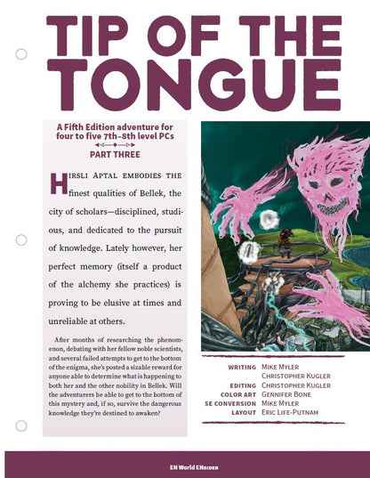 Tip of the Tongue: Part Three (D&D 5e)