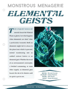Monstrous Menagerie: Elemental Geists (D&D 5e)