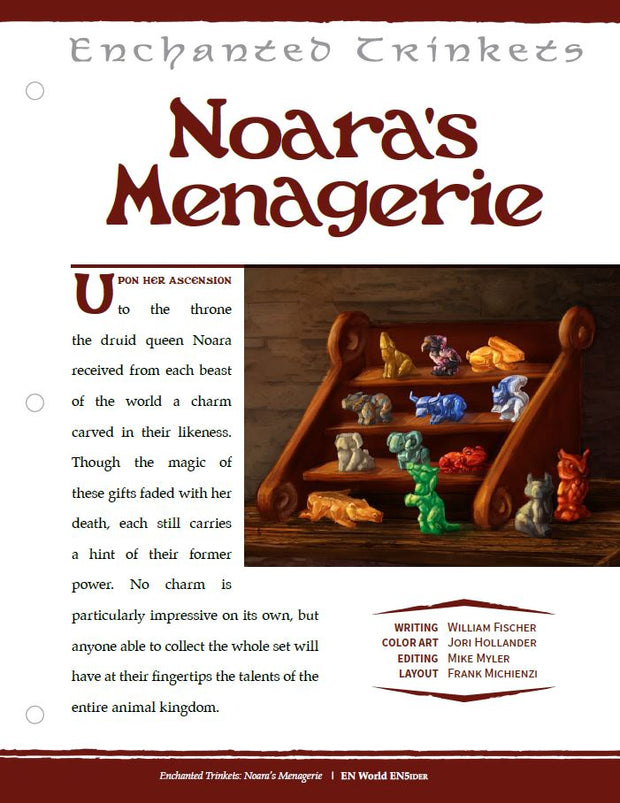 Enchanted Trinkets: Noara's Menagerie (D&D 5e)