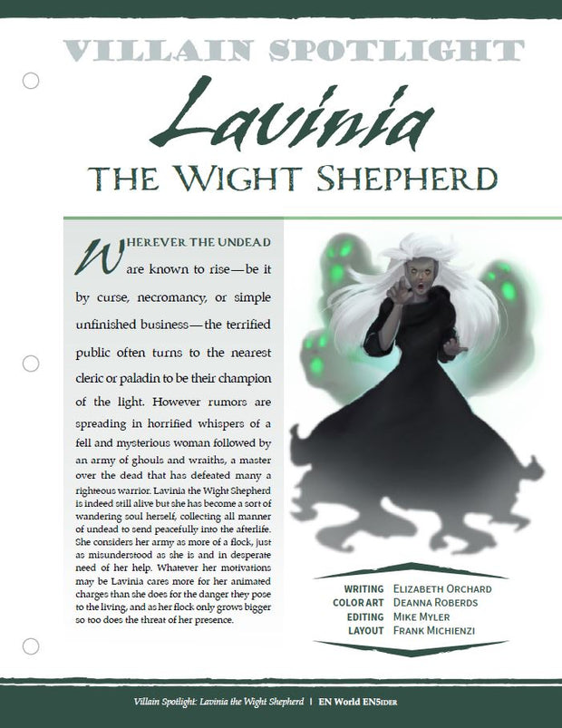 Villain Spotlight: Lavinia the Wight Shepherd (D&D 5e)