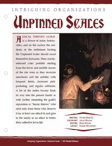 Intriguing Organizations: Unpinned Scales (D&D 5e)