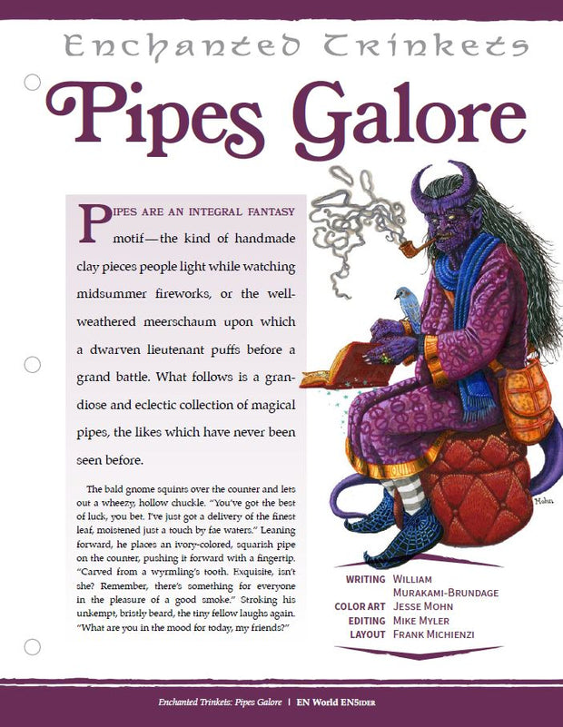 Enchanted Trinkets: Pipes Galore (D&D 5e)