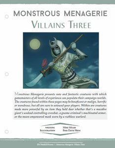 Monstrous Menagerie: Villains Three (D&D 5e)