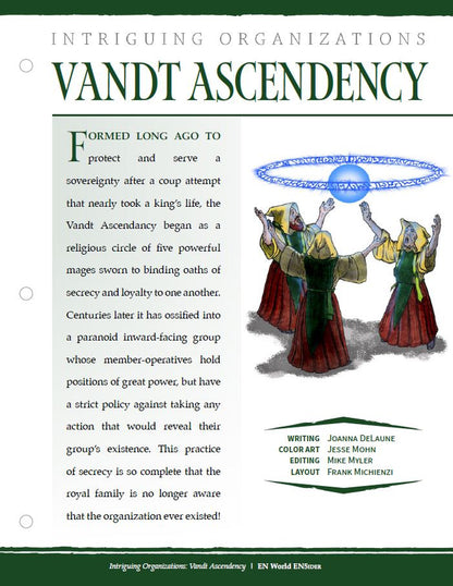 Intriguing Organizations: Vandt Ascendency (D&D 5e)