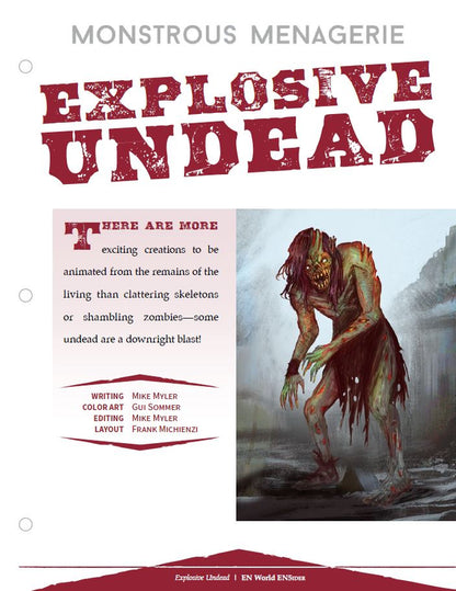 Monstrous Menagerie: Explosive Undead (D&D 5e)