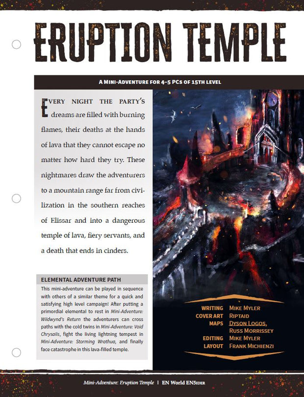 Mini-Adventure: Eruption Temple (D&D 5e)