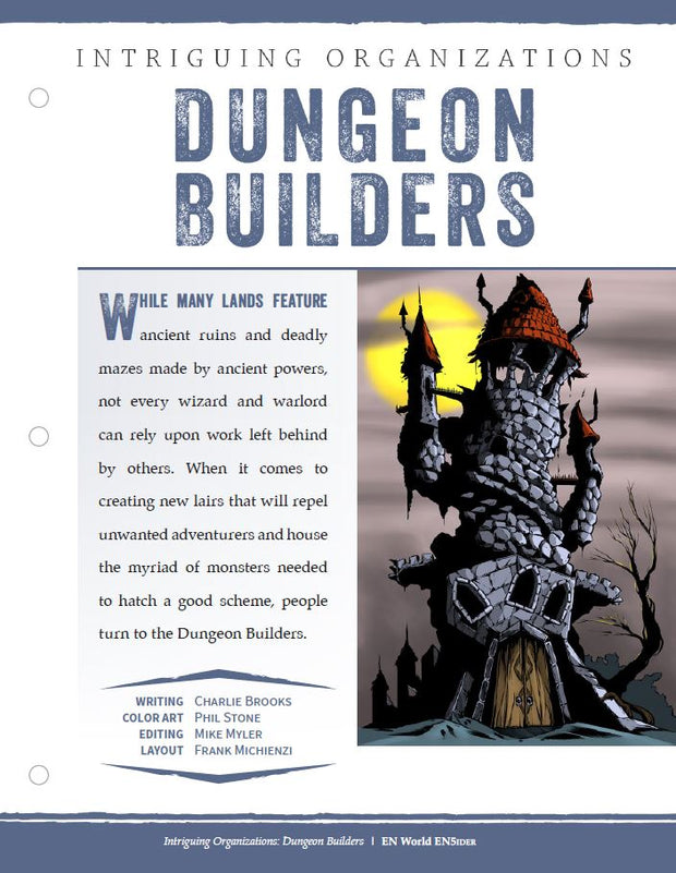 Intriguing Organizations: Dungeon Builders (D&D 5e)