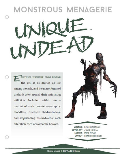 Monstrous Menagerie: Unique Undead (D&D 5e)