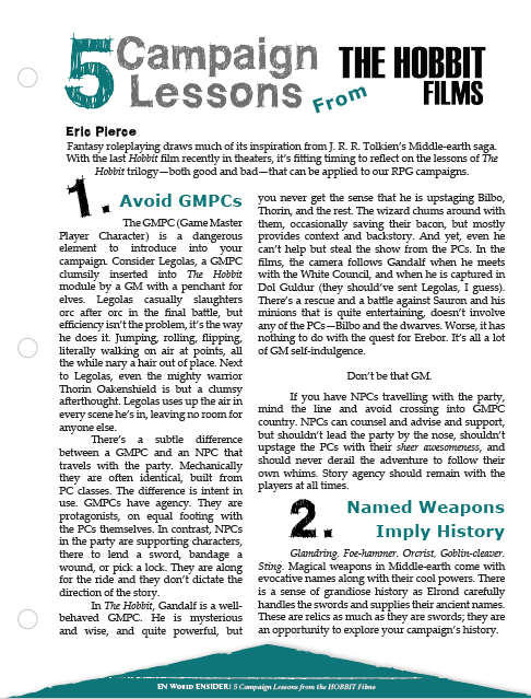 Five Campaign Lessons from the Hobbit Films (D&D 5e)