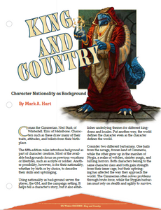 King & Country: Character Nationality as Background (D&D 5e)