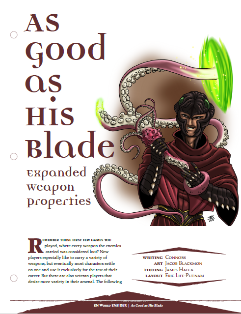 As Good As His Blade: A Dozen New Weapon Properties (D&D 5e)