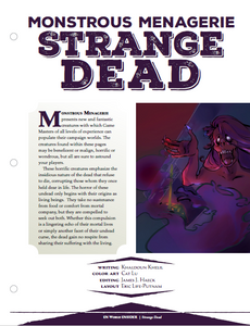Monster Menagerie: Strange Dead (D&D 5e)