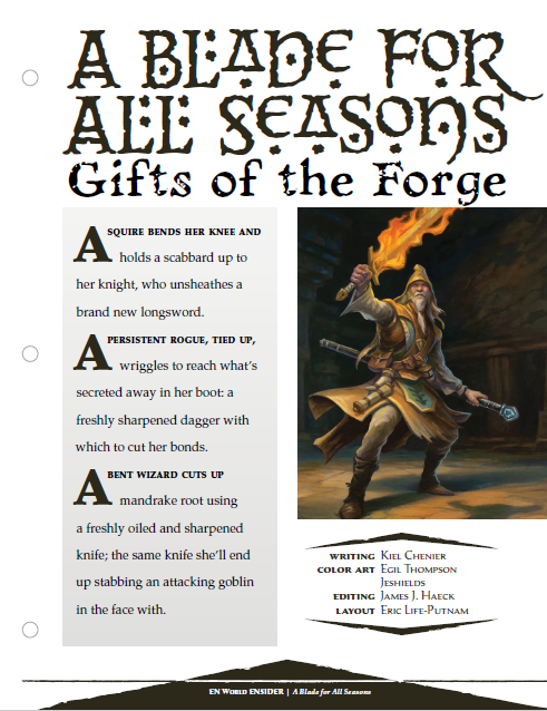 A Blade For All Seasons: Gifts of the Forge (D&D 5e)