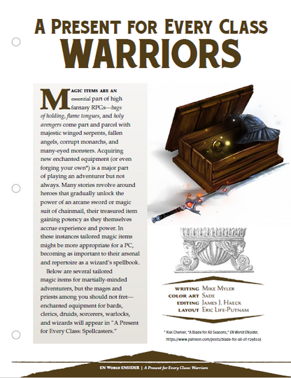 A Present for Every Class: Warriors (D&D 5e)