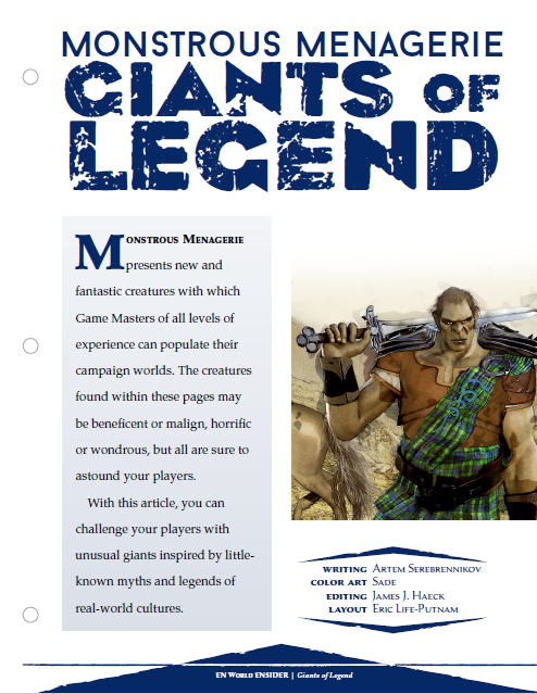 Monstrous Menagerie: Giants of Legend (D&D 5e)