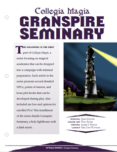 Collegia Magia: Granspire Seminary (D&D 5e)