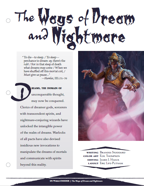 The Ways of Dream and Nightmare (D&D 5e)