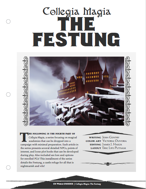 Collegia Magia: The Festung (D&D 5e)