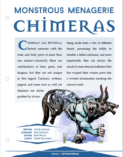Monstrous Menagerie: Chimeras (D&D 5e)