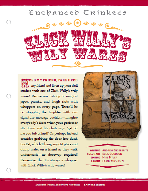 Enchanted Trinkets: Zlick Willy's Wily Wares (D&D 5e)