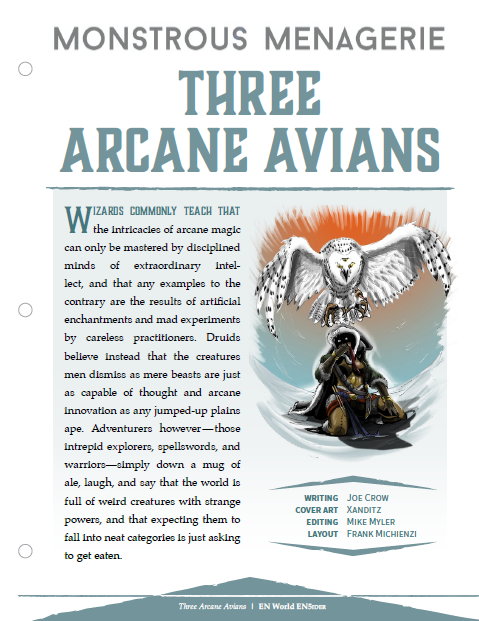 Monstrous Menagerie: Three Arcane Avians (D&D 5e)