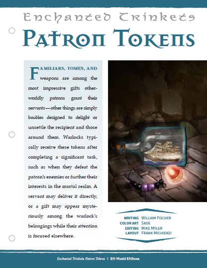 Enchanted Trinkets: Patron Tokens (D&D 5e)