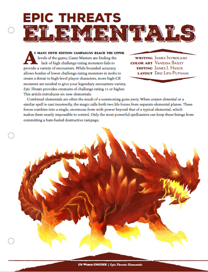 d&d elemental monsters Epic Threats: Elementals (D&D 5e) – EN Publishing