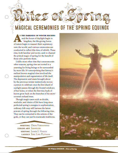 Rites of Spring: Magical Ceremonies of the Spring Equinox (D&D 5e)