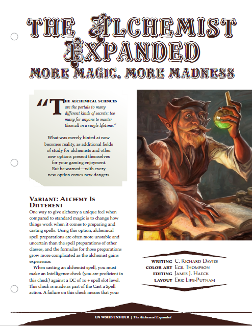 The Alchemist Expanded: More Magic, More Madness (D&D 5e)