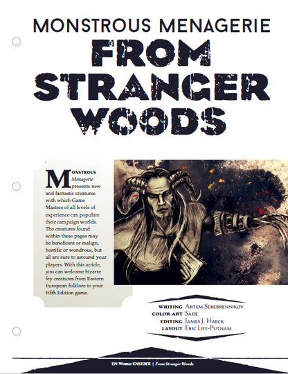 Monstrous Menagerie: From Stranger Woods (D&D 5e)