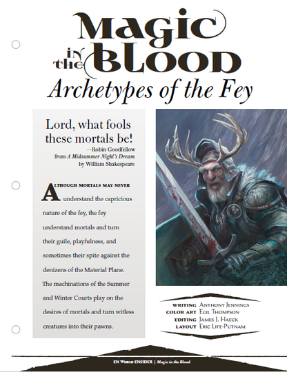 Magic in the Blood: Archetypes of the Fey (D&D 5e)