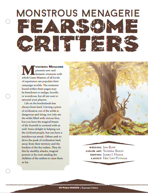 Monstrous Menagerie: Fearsome Critters (D&D 5e)