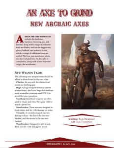An Axe To Grind: New Archaic Axes (WOIN)