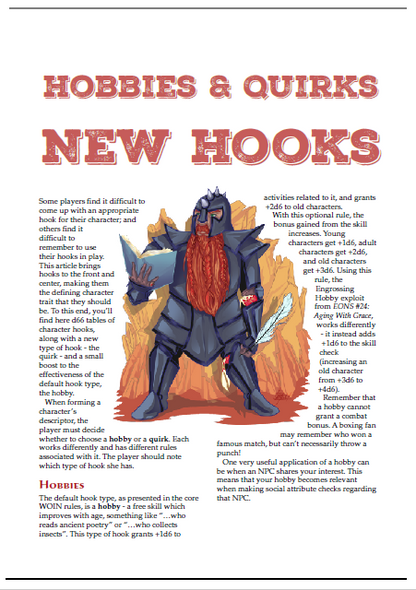Hobbies & Quirks: New Hooks (WOIN)