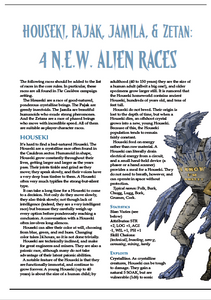 Houseki, Pajak, Jamila, & Zetan: 4 N.E.W. Alien Races (WOIN)