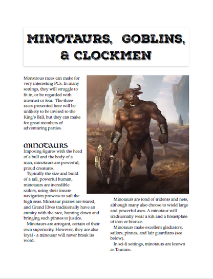 Minotaurs, Goblins, & Clockmen (WOIN)