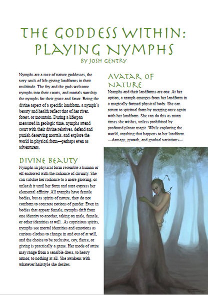 The Goddess Within: Playing Nymphs (WOIN)