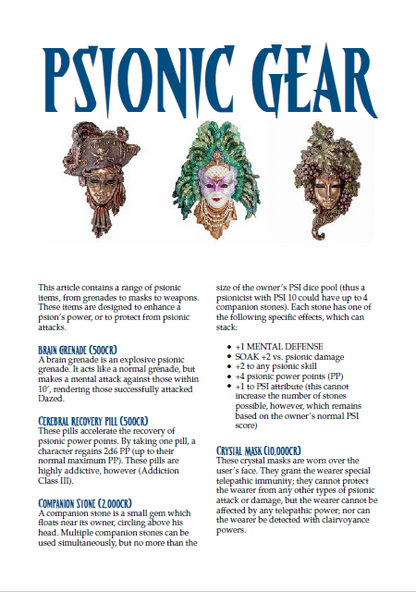 Psionic Gear (WOIN)