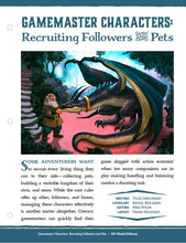 Load image into Gallery viewer, Gamemaster Characters: Recruiting Followers &amp; Pets (D&amp;D 5e)